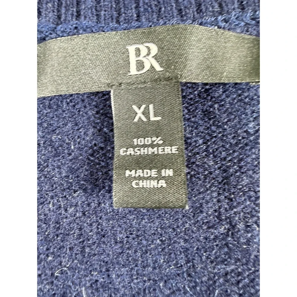 Banana Republic 100% Cashmere Size XL Crew Neck Oversized Sweater Navy Blue